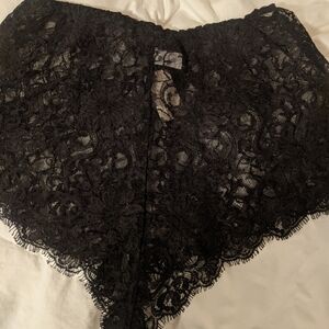 Black lace hot pants, size L, Nieman Marcus brand,  elastic waistband